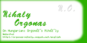 mihaly orgonas business card